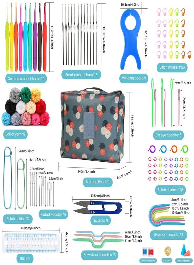 MGNLR 130 Pc Crochet Kit for Beginners Adults with Yarn Set, DIY Tools, Hook & Needle Set, Flower Making, Embroidery & Craft Kit with Tool Bag Home Essential Accessories - Image 2